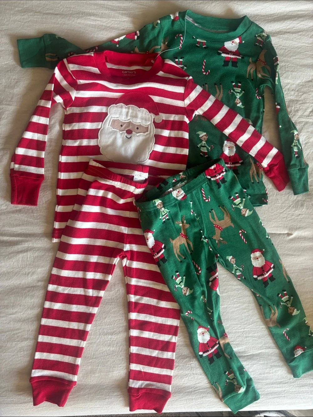 Carter's Holiday Santa Pajama Sets - Red & Green